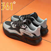 2025冬季 子361度正品 新款 361女鞋 厚底休闲鞋 女士皮面防水鞋 运动鞋