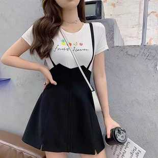 小V日系 复古高腰背带裙女 敏感牌日单外贸客供面料小红书爆款