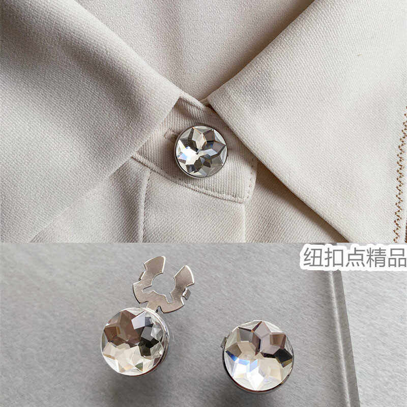 时尚创意配饰袖扣胸针夹子扣衬衫纽扣改造神器领口扣水晶纽扣饰品