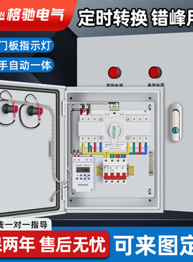 双电源自动转换开关配电箱家用2P4P63A100A消防成套控制箱配电柜