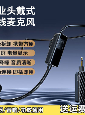 2.4G无线麦克风教学扩音器头戴式耳麦户外音响功放舞台小蜜蜂话筒