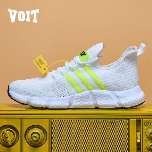 沃特爆米花跑步鞋男女2022新款踩屎感男鞋夏季透气镂空情侣运动鞋