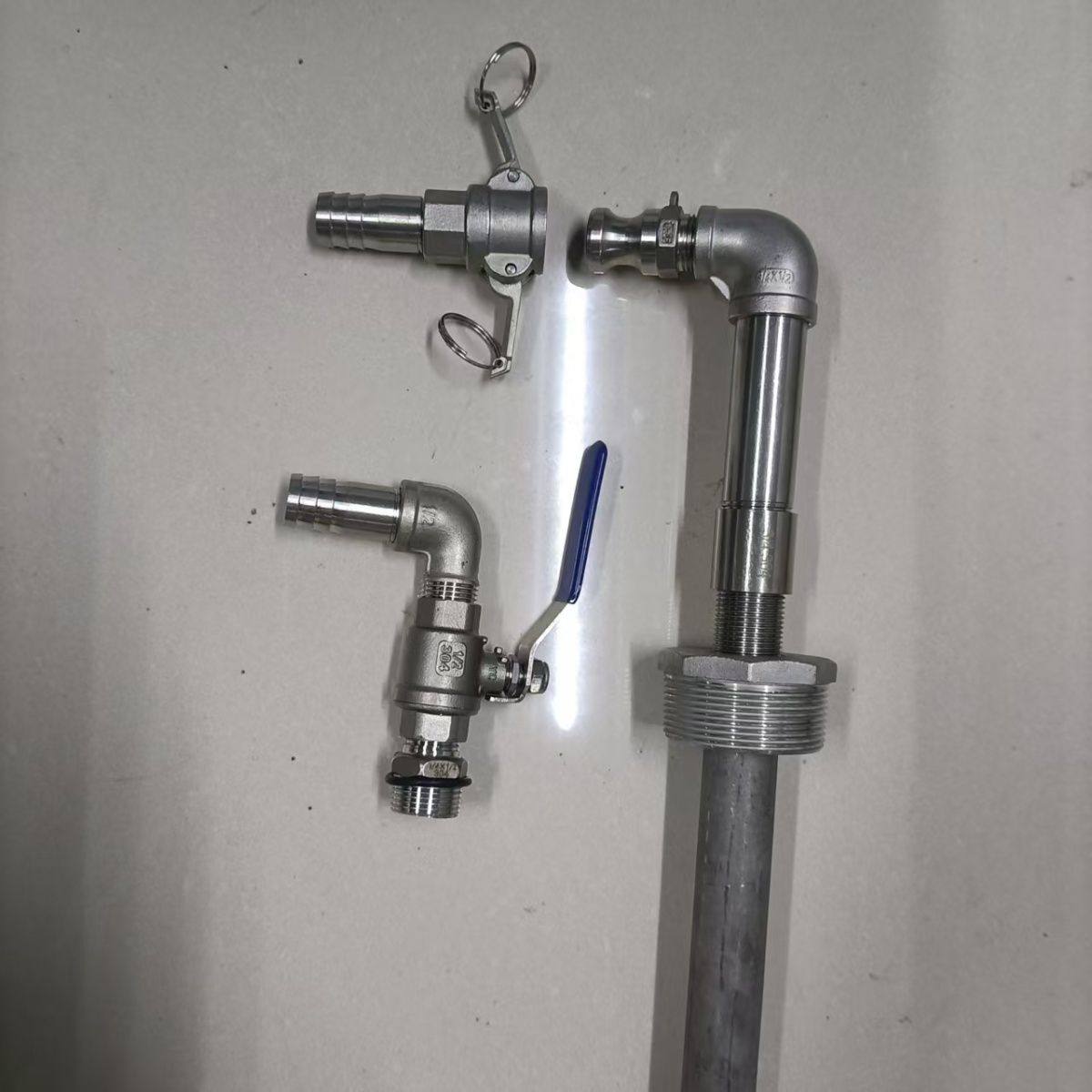 200升铁化工油桶桶镀锌桶加长管至桶底抽料阀气压式油抽304不锈钢