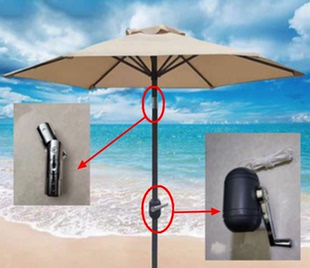 中柱伞原装配件更换户外遮阳伞配件维收庭院伞配件摇头转向摇手