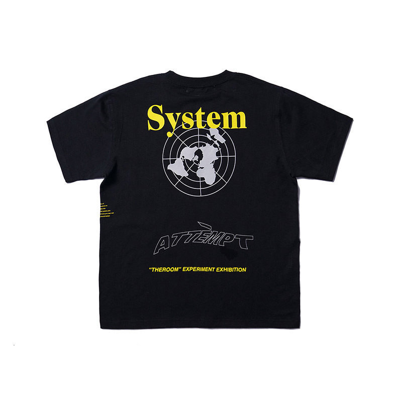 ATTEMPT短袖男潮牌t恤夏季潮流青年学生时尚欧美风宽松圆领体恤衫