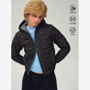 UMAMIISM有茂密声纹理发热棉保暖冬季连帽双头拉链棉服夹克外套