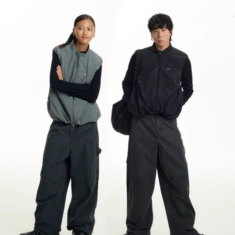 TGNS坎肩无袖棉衣抽褶棉马甲