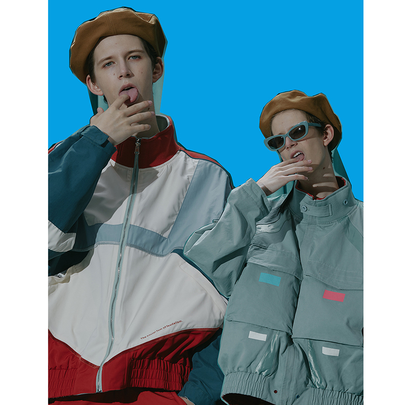 umamiismoversize拼潮羽绒夹克