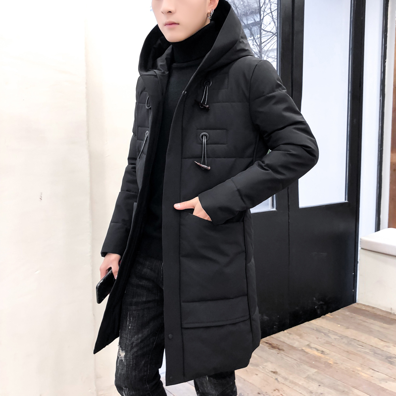 棉衣2018新款韩版潮流男中长款纯色棉服男生羽绒棉服外套冬季棉袄