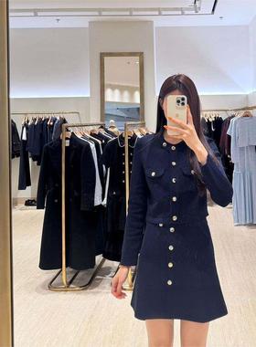 CI代购S家26春夏小香风圆领金属扣贴袋短款针织开衫SFPCA01403