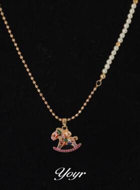 yoyr黄铜项链七彩锆钻小