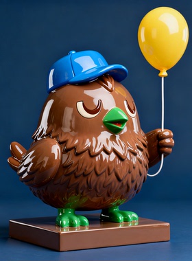 玻璃钢彩绘小鸡雕塑摆件