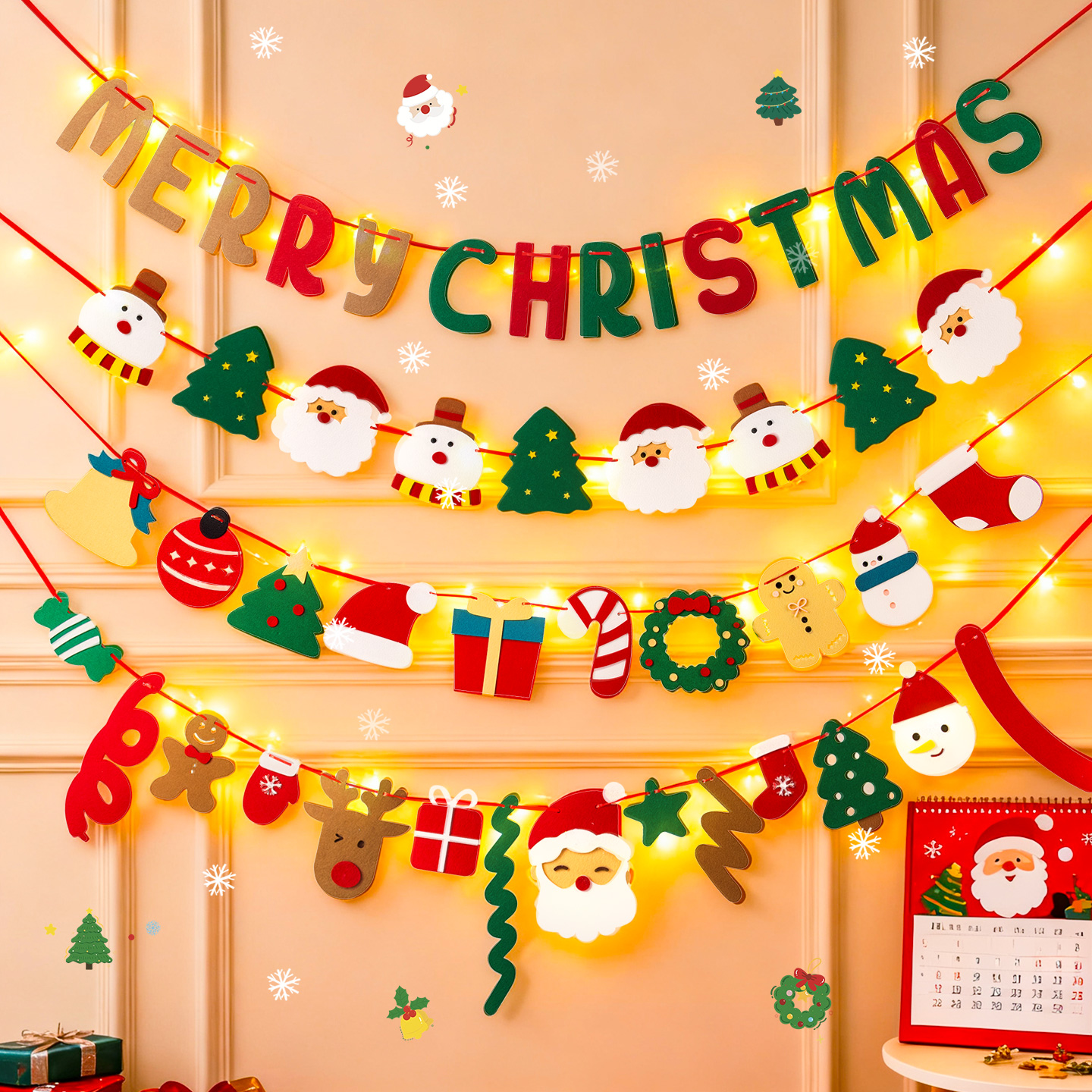 圣诞树装饰品儿童可爱氛围布置