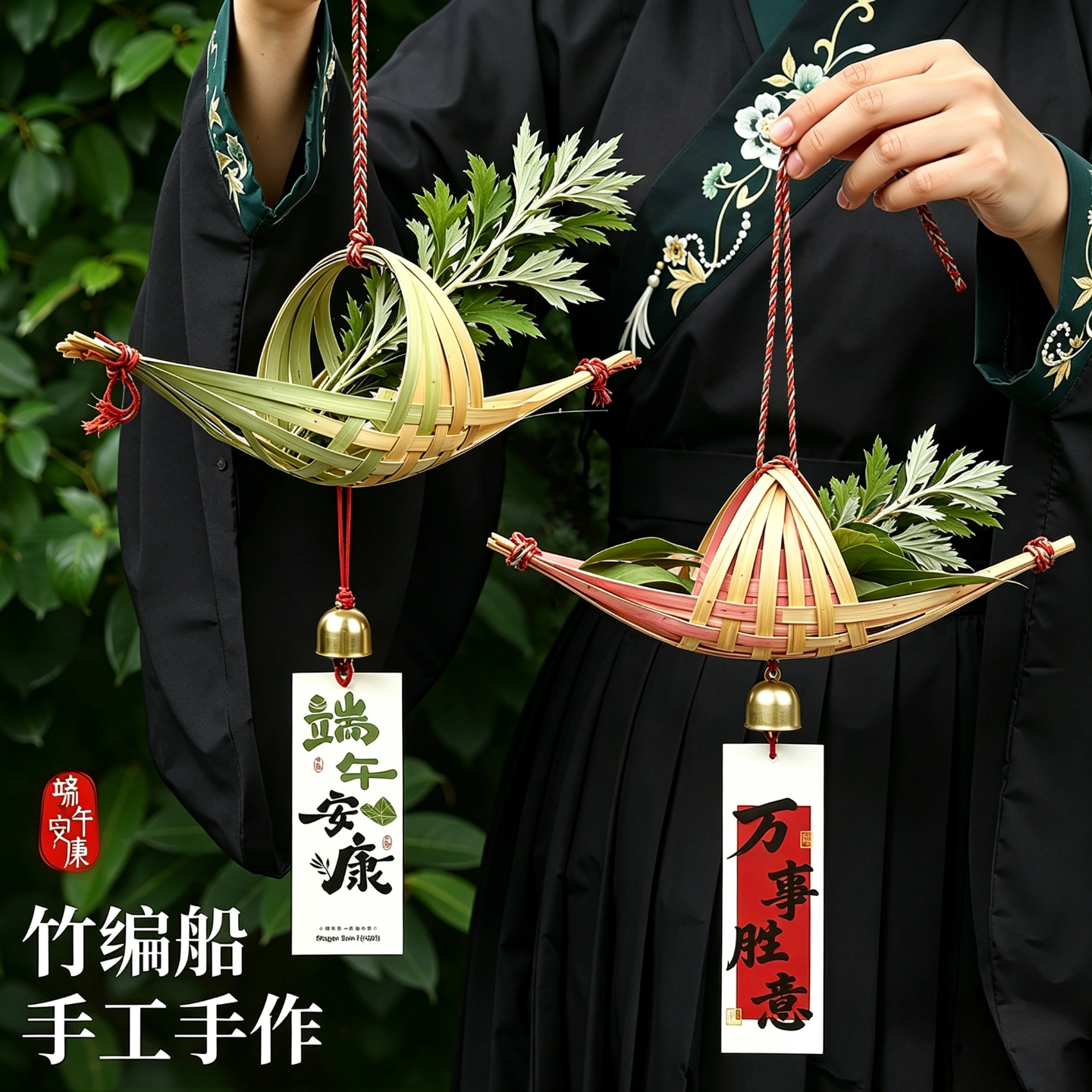非遗竹编小船diy材料包手工制作端午节龙舟儿童亲子活动团建沙龙