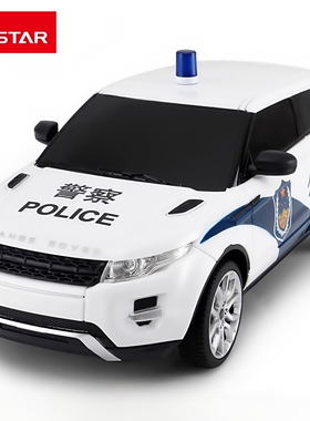 rastar星辉遥控车模路虎揽胜极光警车玩具节日礼物收藏摆件1:24