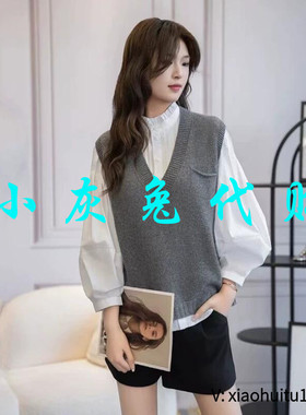 小灰兔专柜正品代购2025秋装新款针织衫马甲5399256-4T08531-033