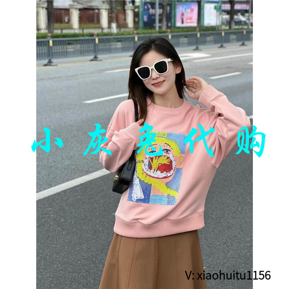 特卖 小灰兔专柜正品代购 高级感卡通宽松粉色长袖卫衣女5300996