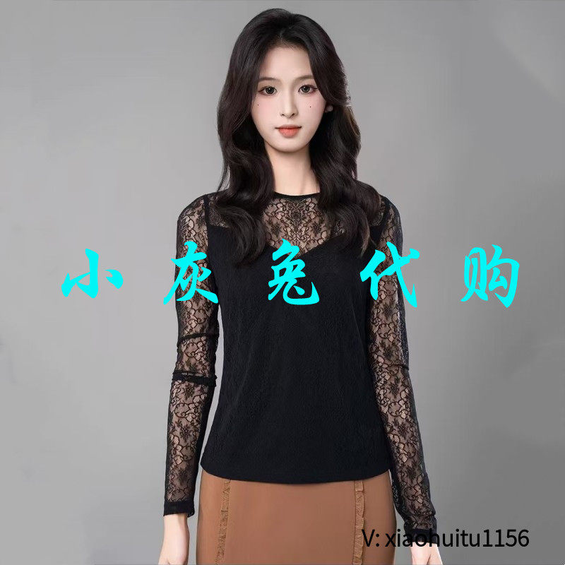 小灰兔专柜正品代购2026春装新款打底蕾丝T恤衫女530002-2A65611