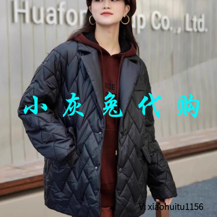 小灰兔专柜正品代购 新款V领菱形格棉服外套5400878-1102311-001