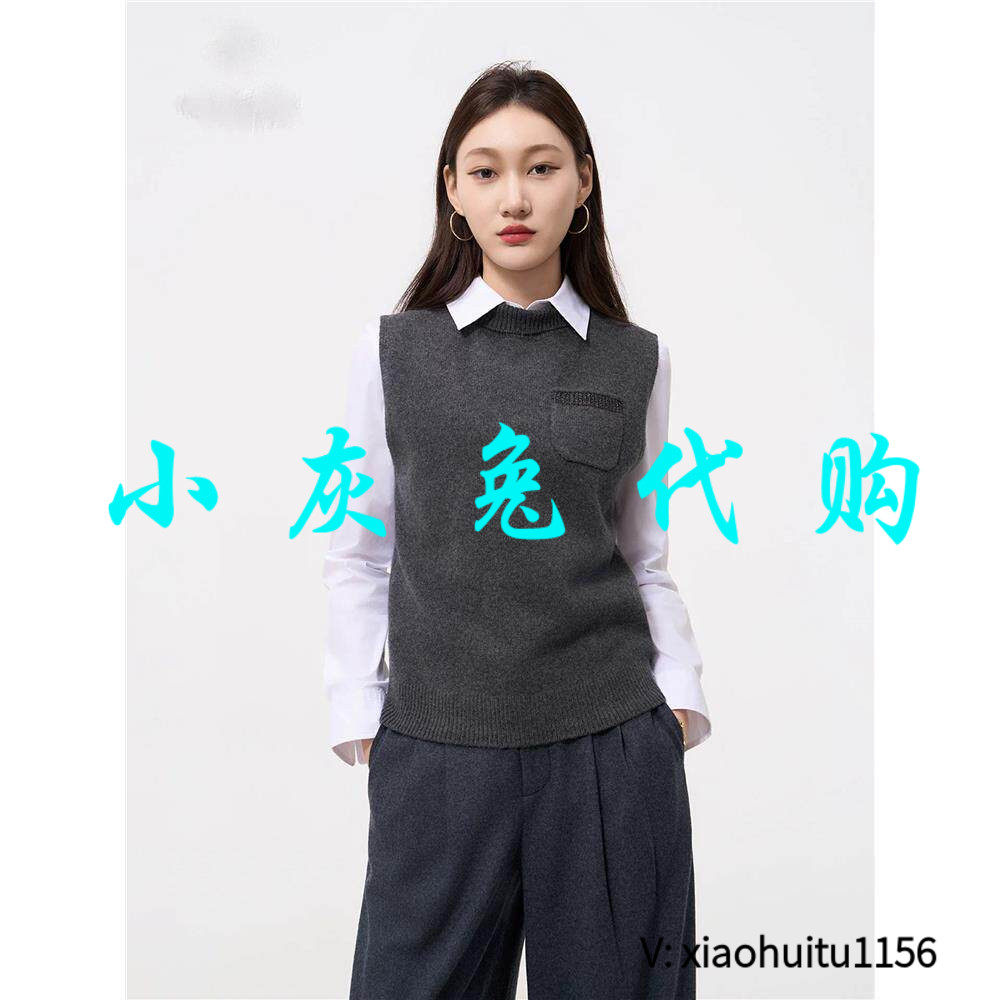 小灰兔专柜正品代购2026秋季新款修身半高领针织马甲背心女538178