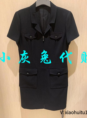 小灰兔专柜正品代购2025夏装西装领连衣裙5500540-249111-001