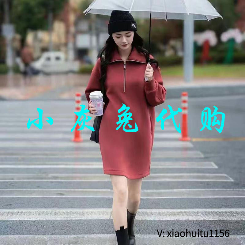 小灰兔专柜正品代购2026春翻领拉链长款卫衣5500539-4246455-001