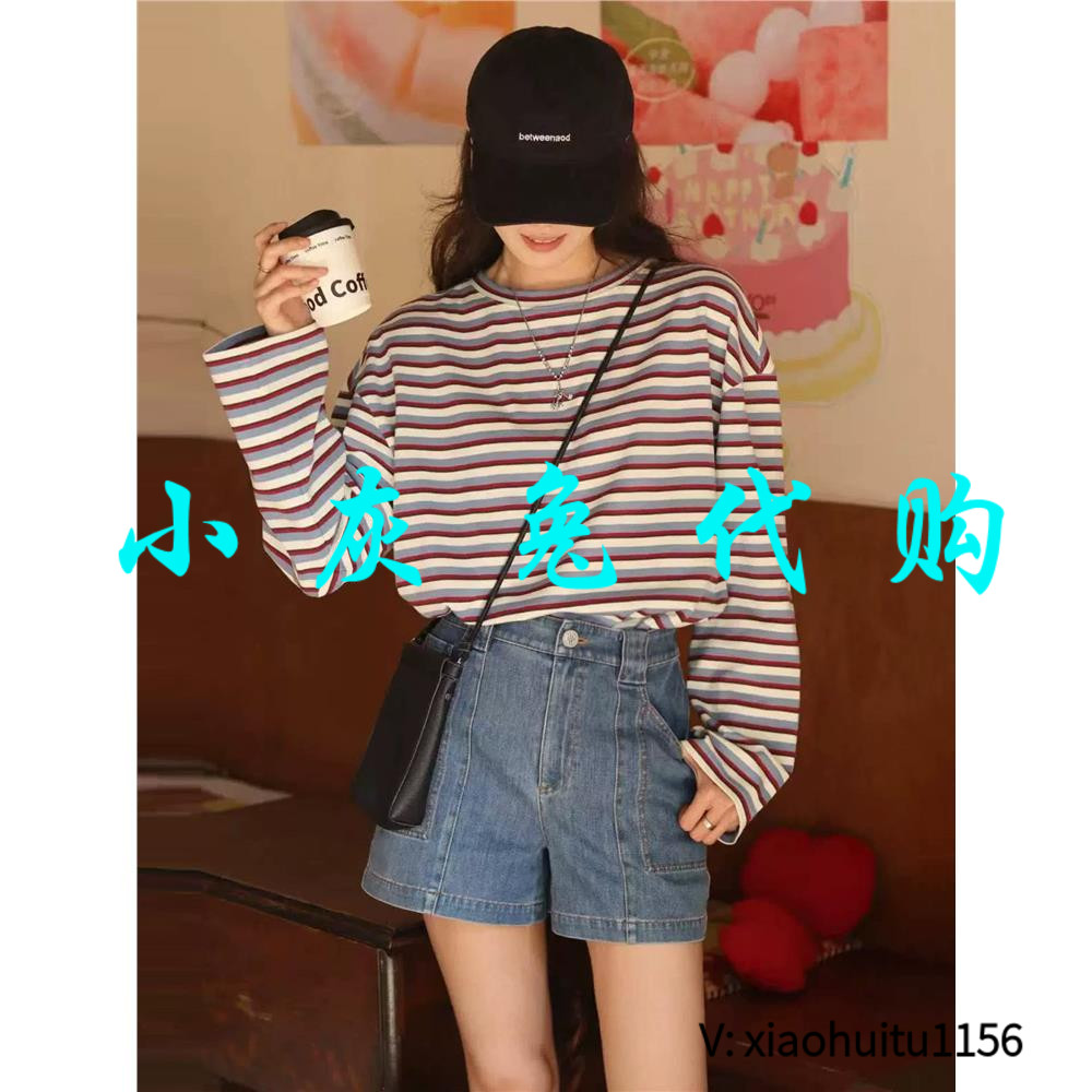 小灰兔正品代购A家条纹长袖T恤衫