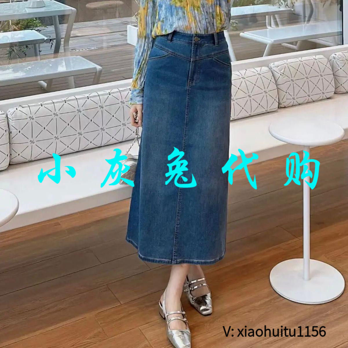 小灰兔专柜正品代购2026秋冬加绒牛仔半身裙 1200370-4241322-001