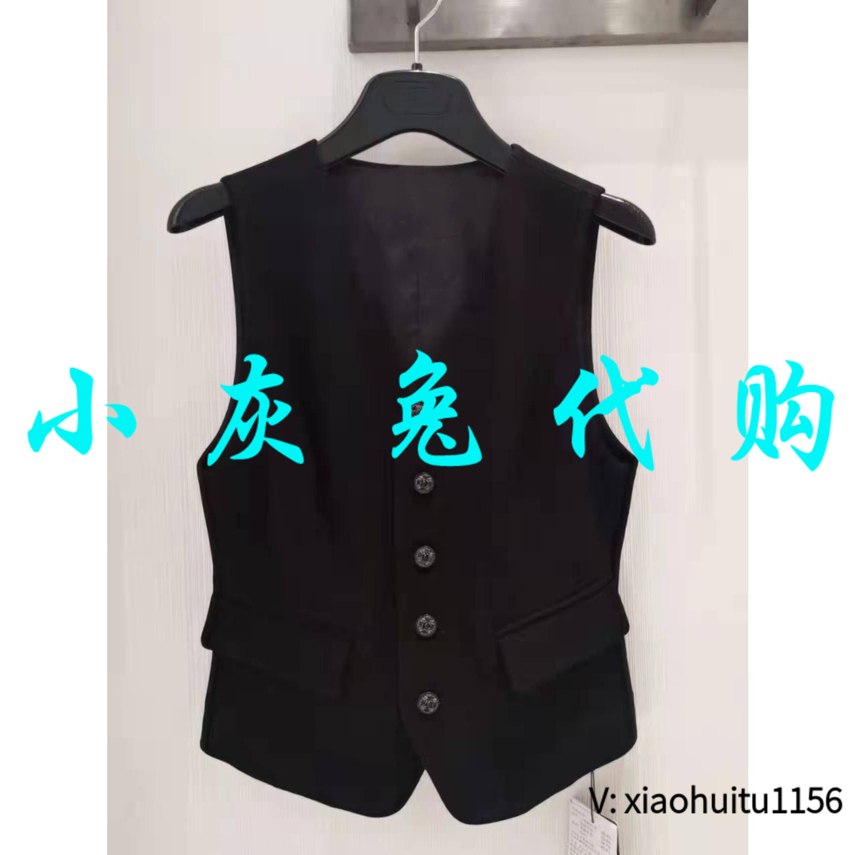 小灰兔正品代购黑色马甲外套