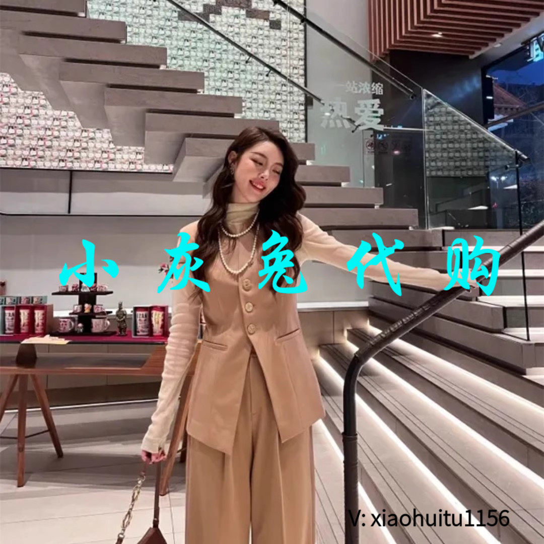 专柜正品代购无袖西装马甲小灰兔