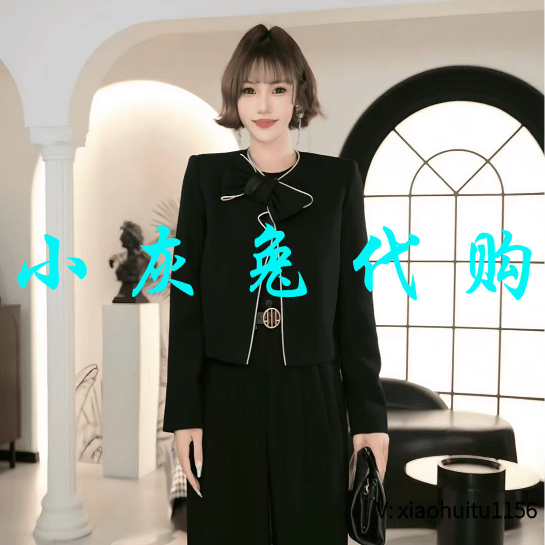 小灰兔专柜正品代购2026春装新款圆领蝴蝶结小香风短款外套540021