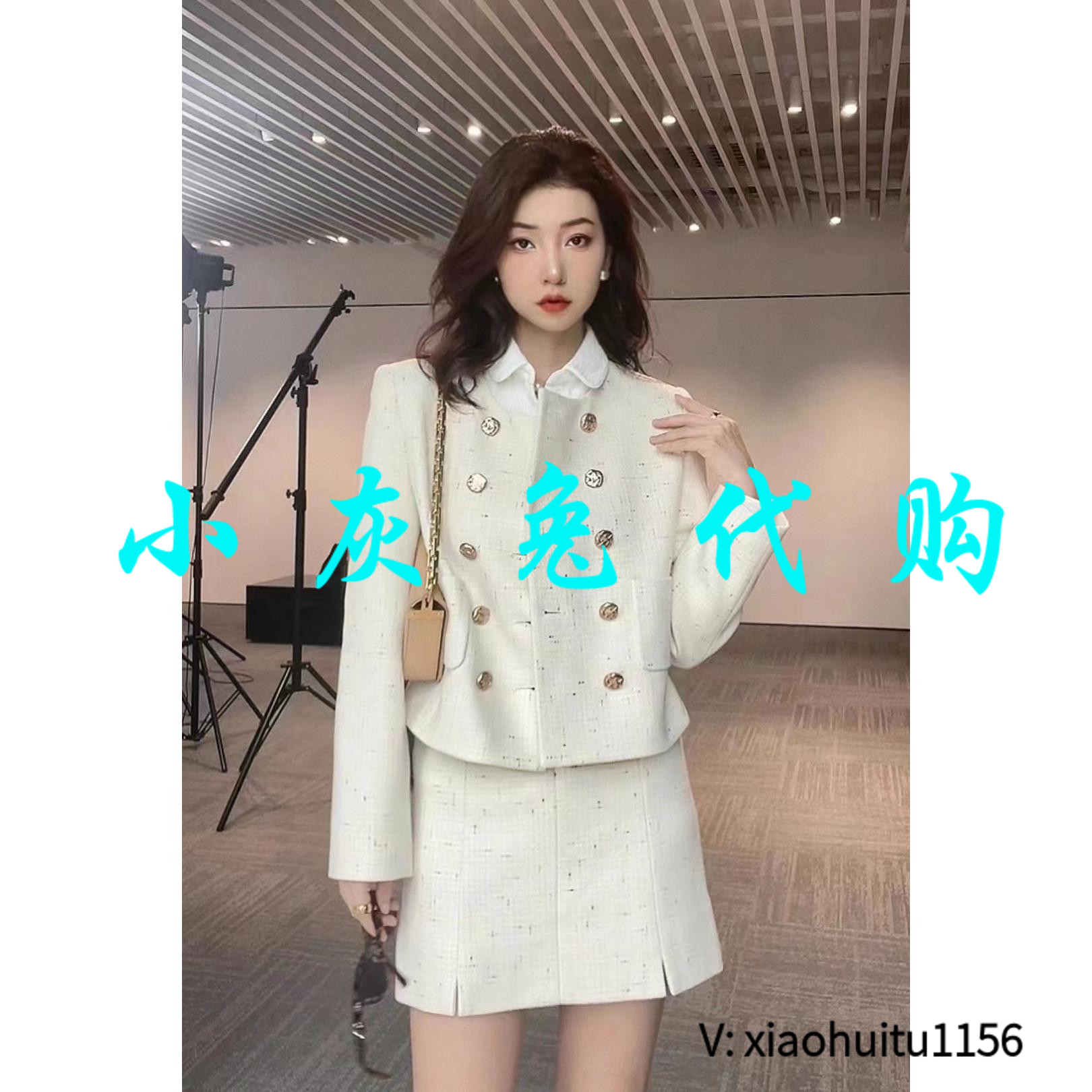 小灰兔正品代购双排扣小香外套
