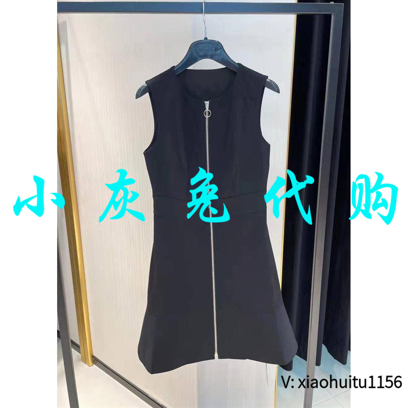 专柜正品代购新款拉链无袖连衣裙