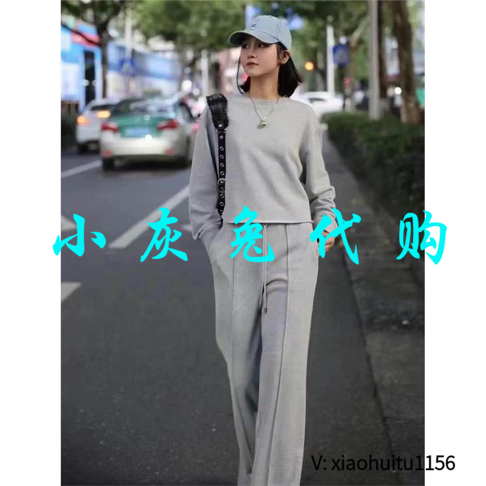 特卖 小灰兔专柜正品代购 百搭韩版灰色圆领长袖卫衣女5300936