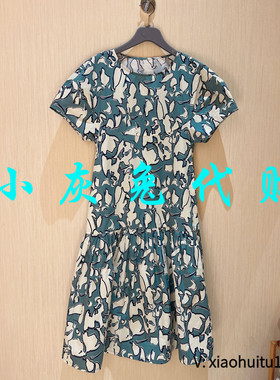 小灰兔专柜正品代购2025夏装复古花色连衣裙5500439-2A05652-001