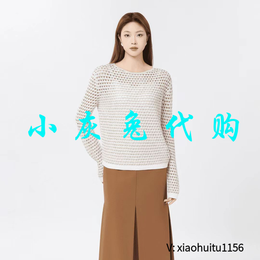小灰兔专柜正品代购2026夏季新款防晒镂空针织长袖T恤衫女1399703