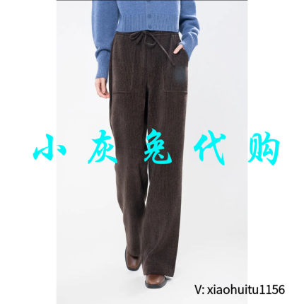 小灰兔专柜正品代购2025秋冬款深咖色休闲裤 5100386-4238423-001