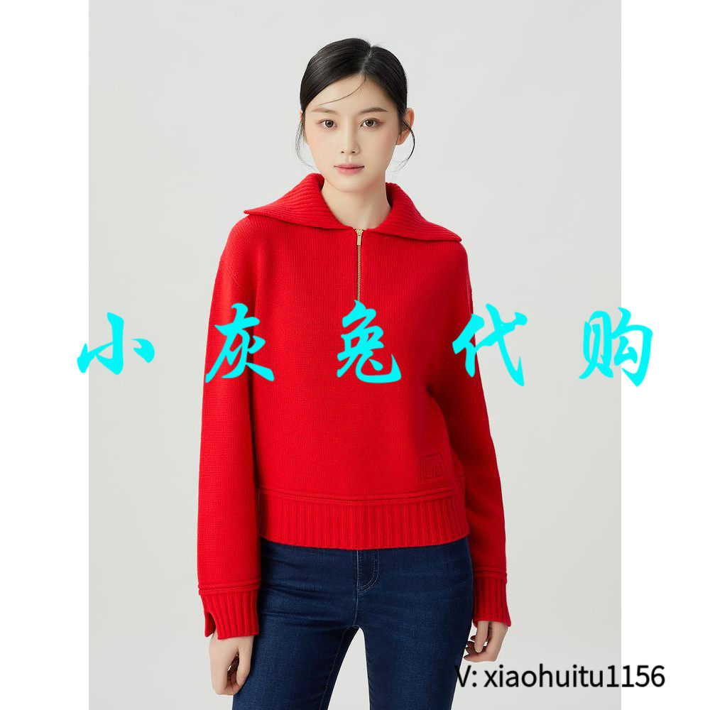 小灰兔专柜正品代购高质感保暖翻领套头毛衣休闲女装1399674