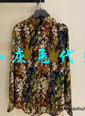 小灰兔专柜正品代购2025秋休闲印花长袖衬衫5300848-2A03039-001