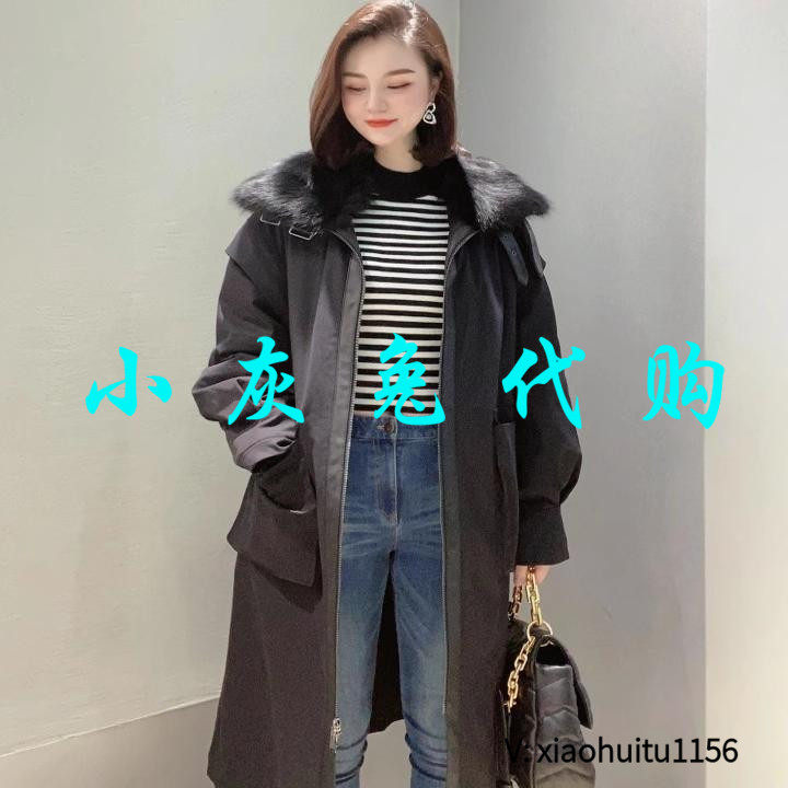 4折 小灰兔专柜正品代购长款狐狸毛领派克棉服皮草大衣5400734
