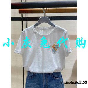 小灰兔正品代购绣花短袖T恤