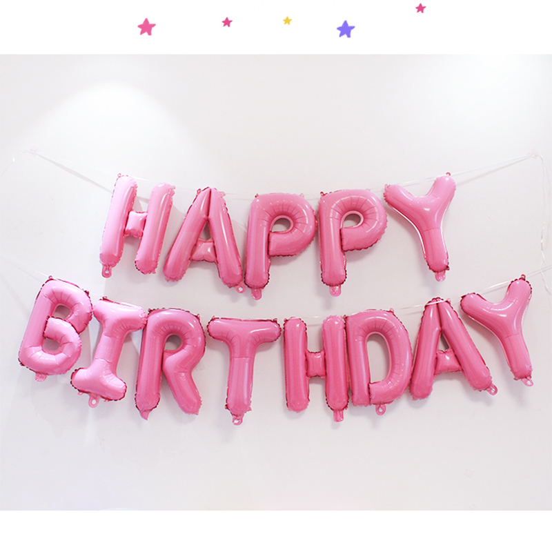 生日快乐字母铝膜气球套餐宝宝百天周岁派对装饰背景墙场景布
