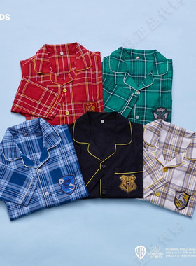 现货韩国SPAO 哈利波特联名 NCT郑成灿同款 长袖格子睡衣斯莱特林