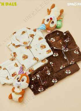 BIS 现货 韩国SPAO 迪士尼奇奇蒂蒂联名 长袖款睡衣家居服