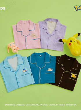 现货 韩国SPAO 宠物小精灵宝可梦联名 皮卡丘胖丁长袖睡衣家居服