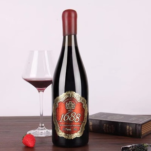价1680 皇爵1688红酒法国原瓶进口蜡封重型干红葡萄酒整箱六瓶扫码