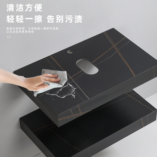 定制陶瓷台上盆岩板卫生间挂墙式洗手盆台面浴室柜组合阳台洗漱台