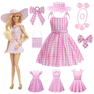 芭比公主裙女童芭比秀舞蹈服粉色连衣裙芭比娃娃同款 cos演出衣服