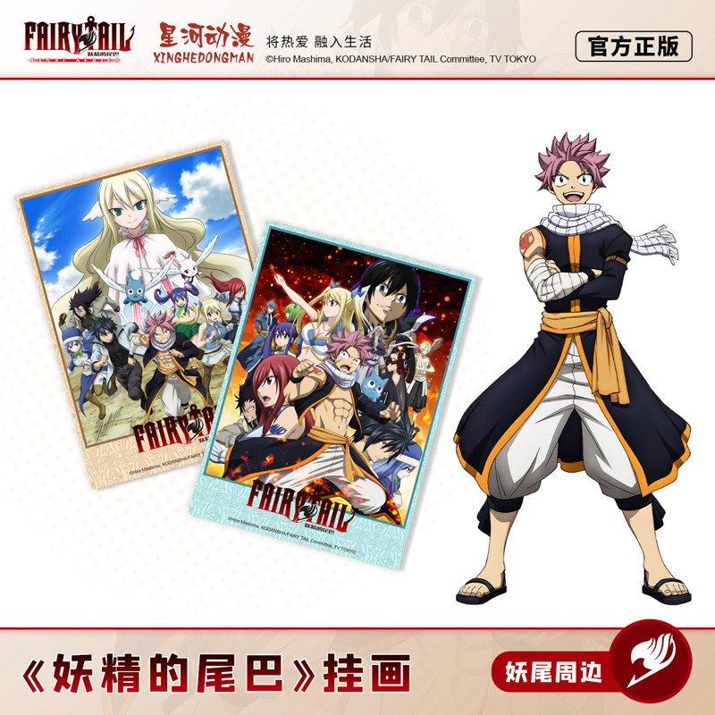 正版 妖精的尾巴 正版 喷绘布挂画 墙画 纳兹 露西 挂画 - 实物图