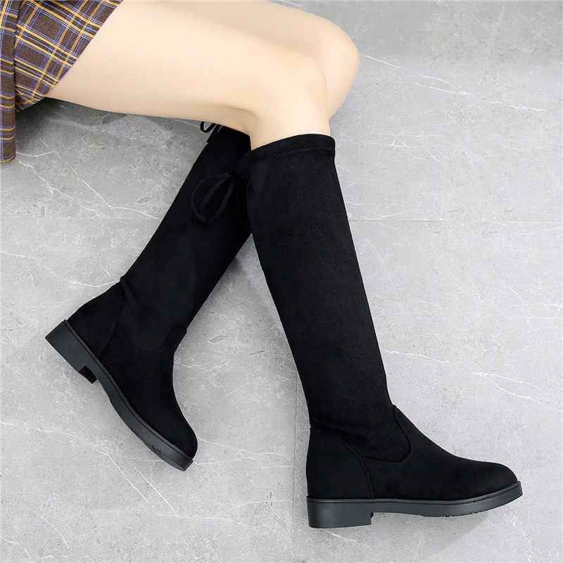 BOOTS WOMENS FASHION OVER-THE-KNEE BOOTS STRETCH 2024 NEW AUTUMN WINTER KOREAN VERSION FLAT RIDING BOOTS LONG THIN TALL BOOTS